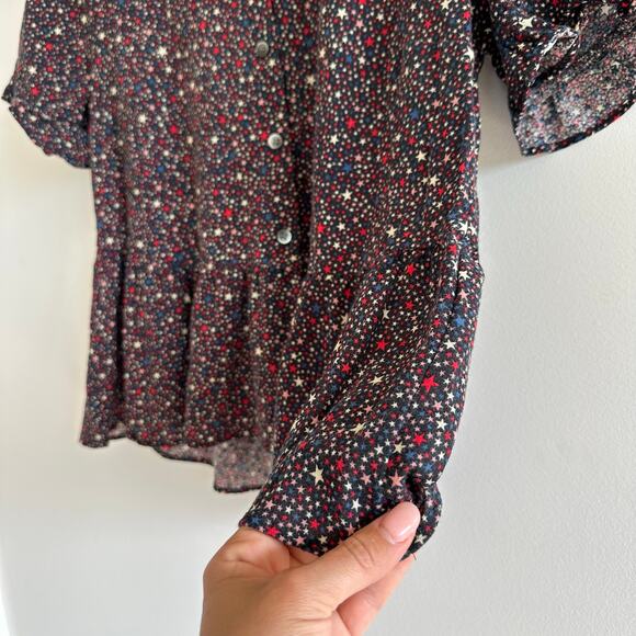 Madewell Studio Ruffle-Hem Top in Starry Night - Picture 5 of 9